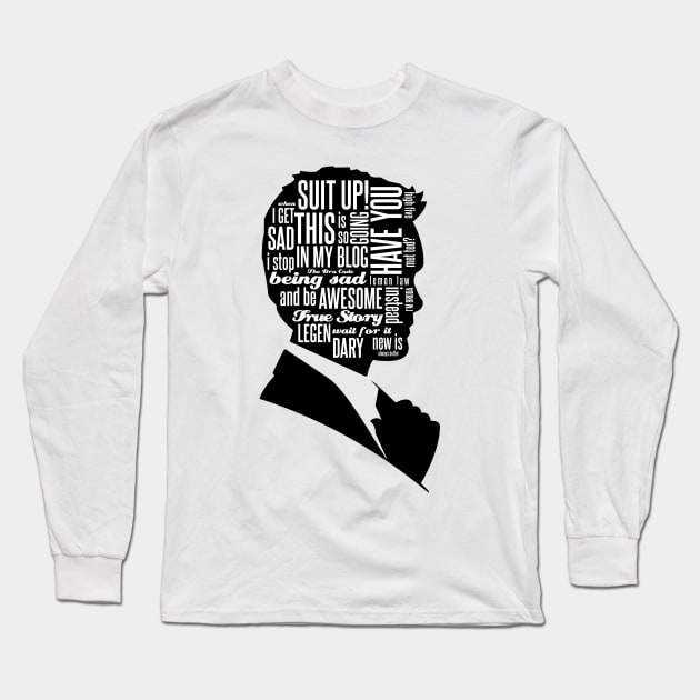 Barney Stinson Quotes Long Sleeve T-Shirt by Meta Cortex